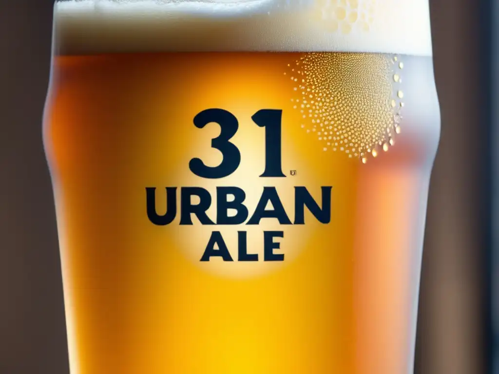 Cerveza dorada con espuma y naranja Cerveza trigo 312 Urban Wheat Ale, clara y refrescante con aroma cítrico, experiencia única de cerveza trigo americana