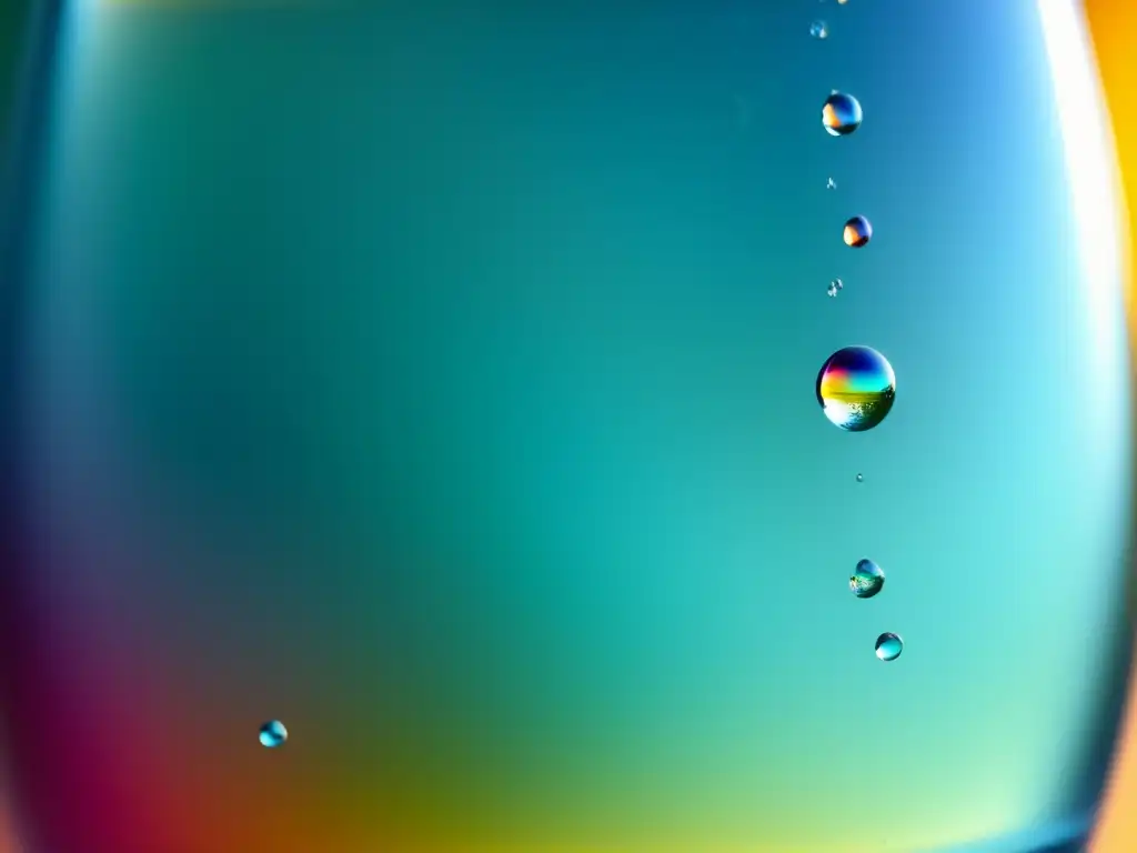 Detalle fascinante de un vaso cristalino lleno de agua con burbujas, que resalta la sofisticación y el impacto en la cerveza