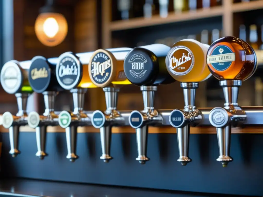 Taps de cerveza artesanal en Chuck's Hop Shop, bares en Seattle