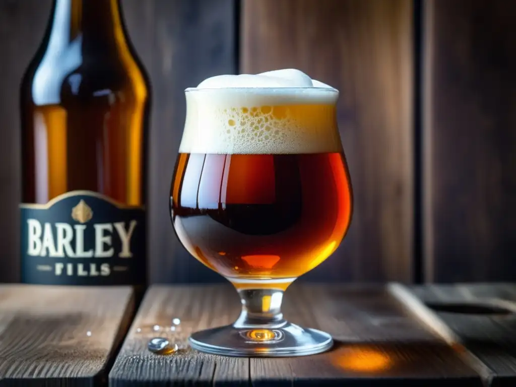 Cerveza Barleywine ámbar con platos de caza Cerveza Barleywine y Platos de Caza en imagen detallada