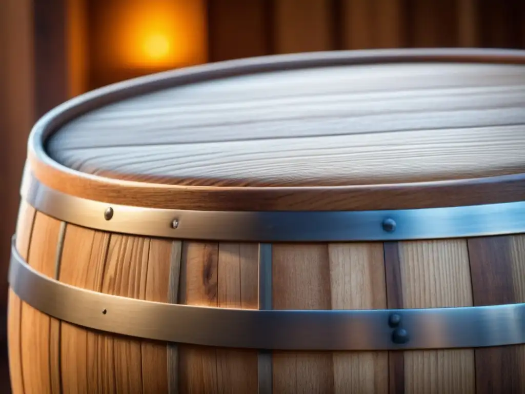 Barrel de madera artesanal Barril de madera con detalles y artesanía