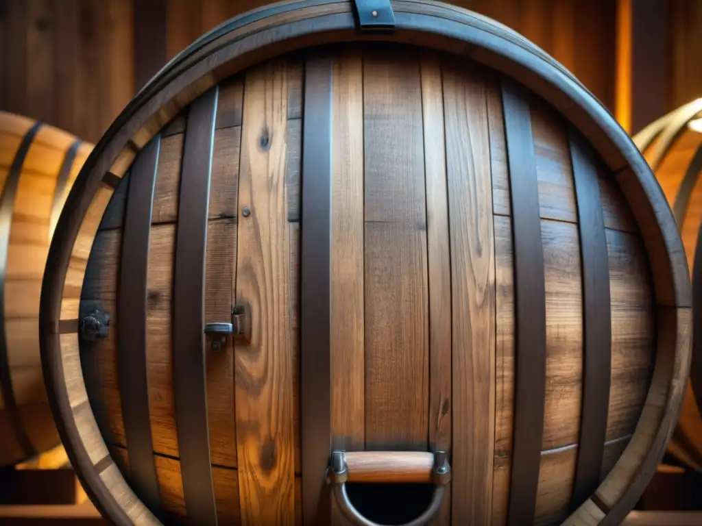 Barrela de madera para envejecer cerveza Barril de madera para maduración de cerveza con textura y detalles de gran calidad - técnicas madera