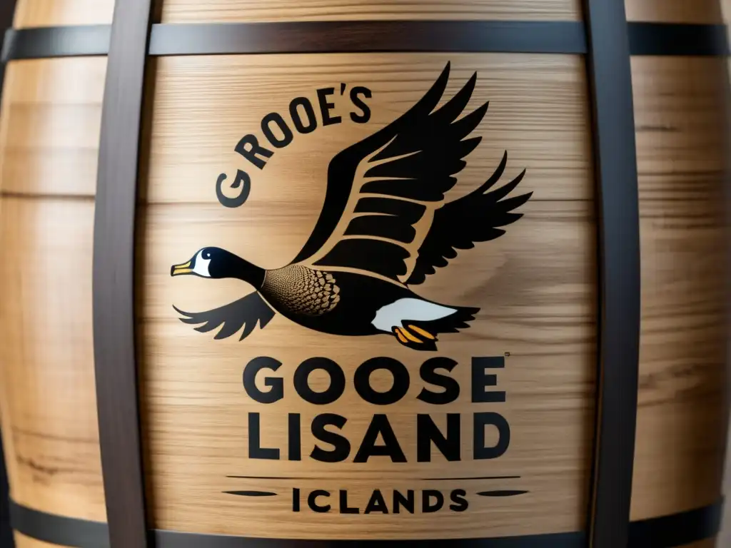 Barril de madera envejecida de Goose Island: textura rica y detalles sutiles que reflejan la artesanía y el sabor