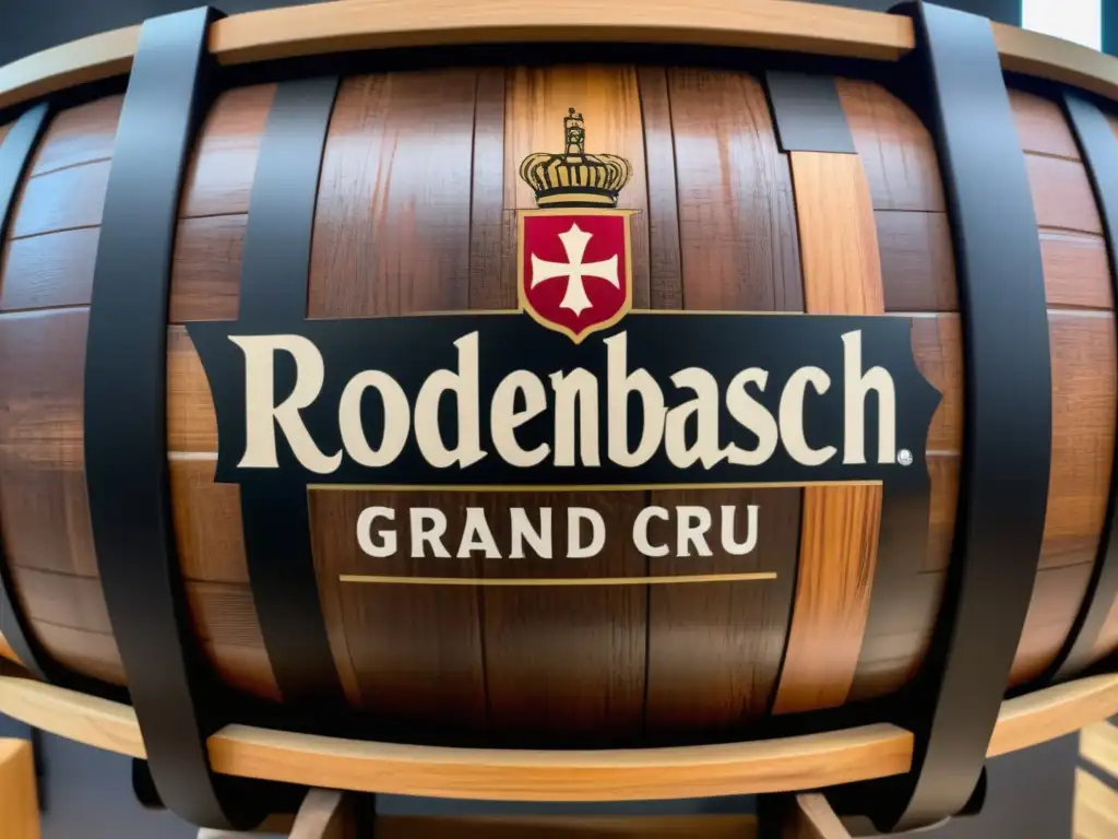 Barrel de Robenbach: historia y artesanía Un barril de madera envejecido muestra la historia y artesanía de la cerveza Rodenbach Grand Cru