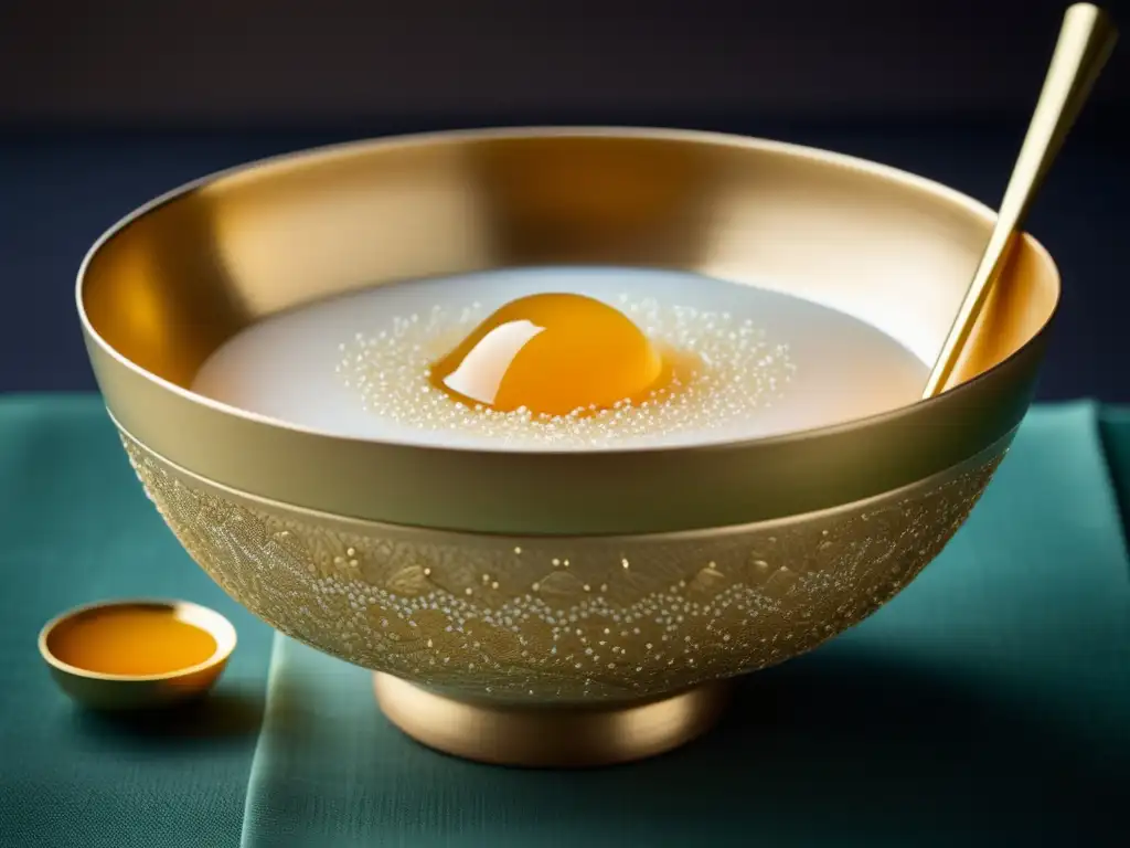 Suntuoso sorbete de cebada y miel en cuenco de cerámica chino Receta de sorbete de cebada y miel en cuenco de cerámica con diseños chinos antiguos