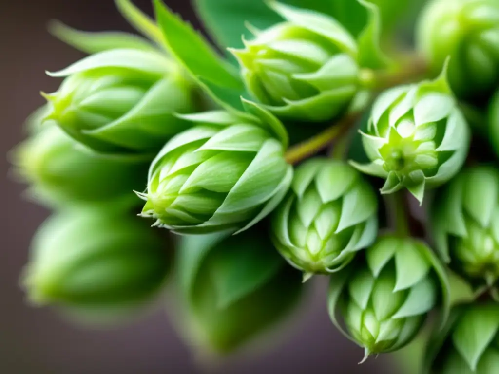 Detalles impresionantes de lúpulo Detalle de lúpulo: belleza y complejidad, guía lúpulos (110 caracteres)