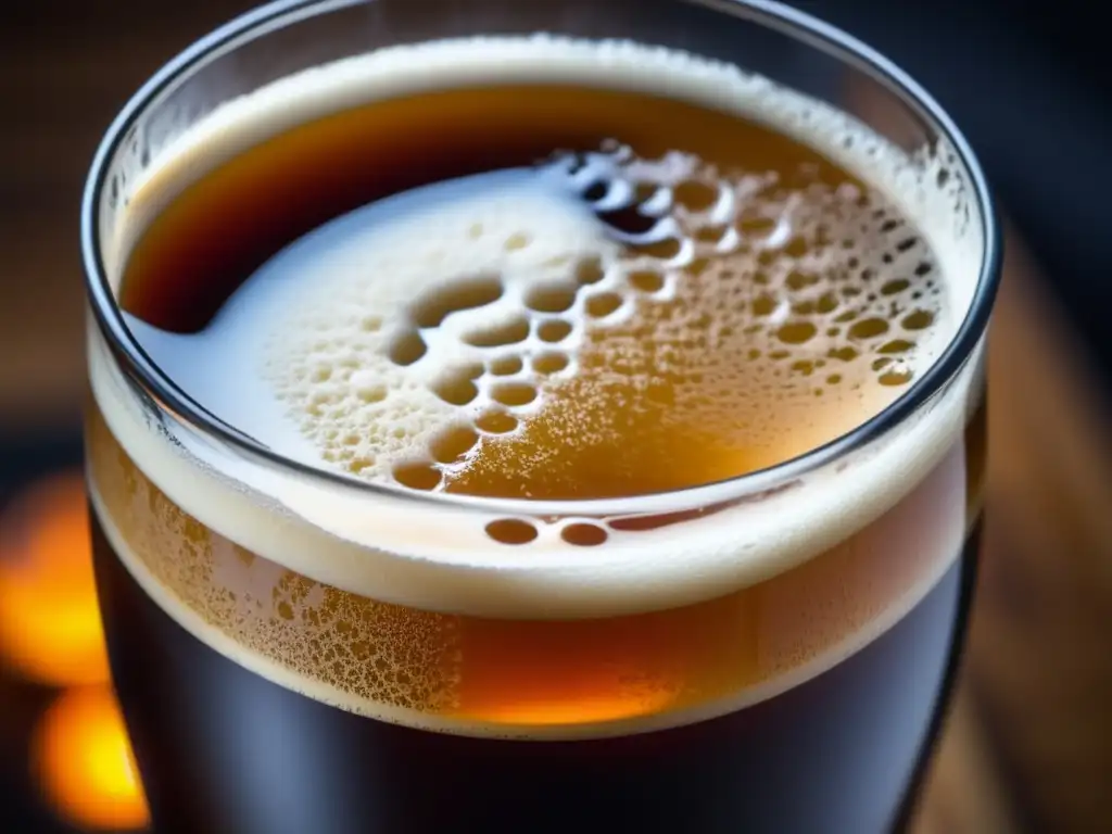 Vertido de Wookey Jack Black IPA en vaso, capturando los tonos oscuros del licor y su burbujeo