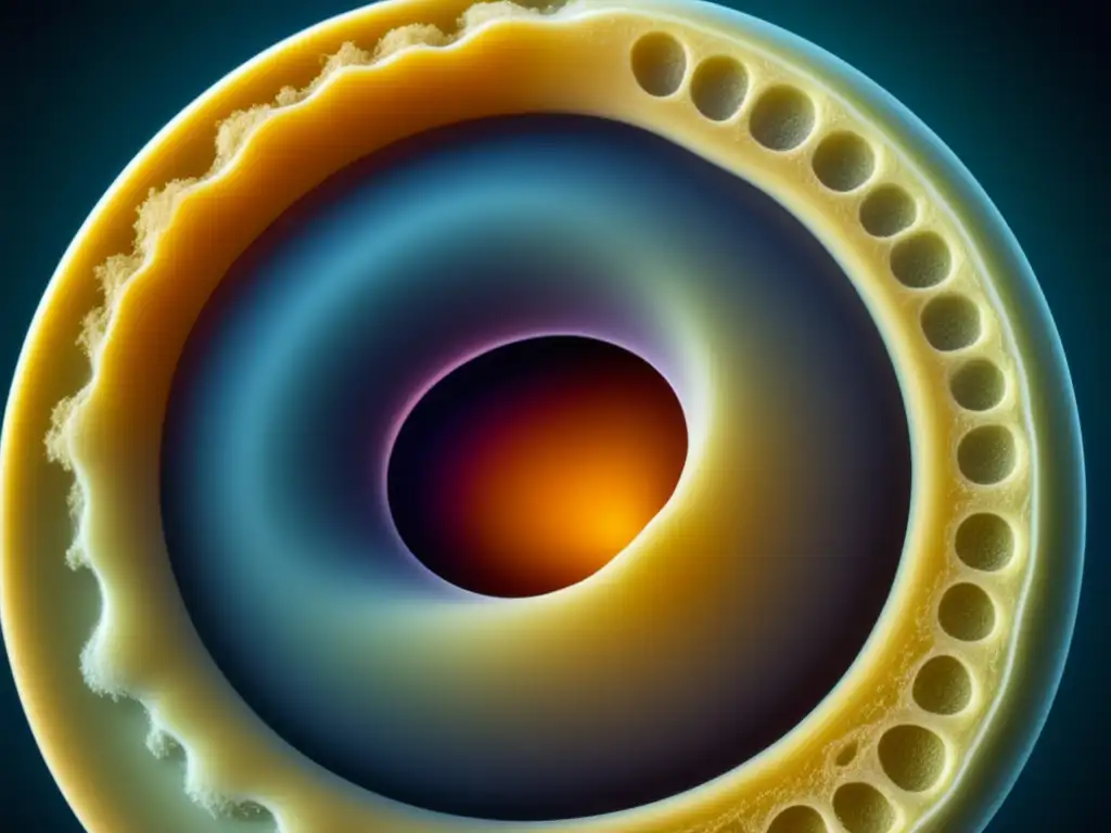 Fermentación de célula de levadura: estructura, actividad y entorno Biología de la Levadura: Detallada imagen de una célula de levadura en fermentación, mostrando su estructura, actividad y entorno