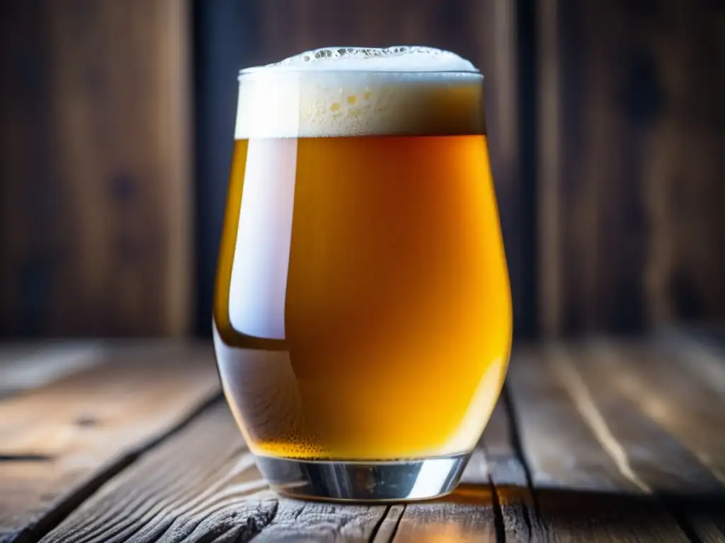 Delicioso sour beer dorado Cervezas Ácidas: Vistosa cerveza sour con burbujas, espuma y detalles cautivadores