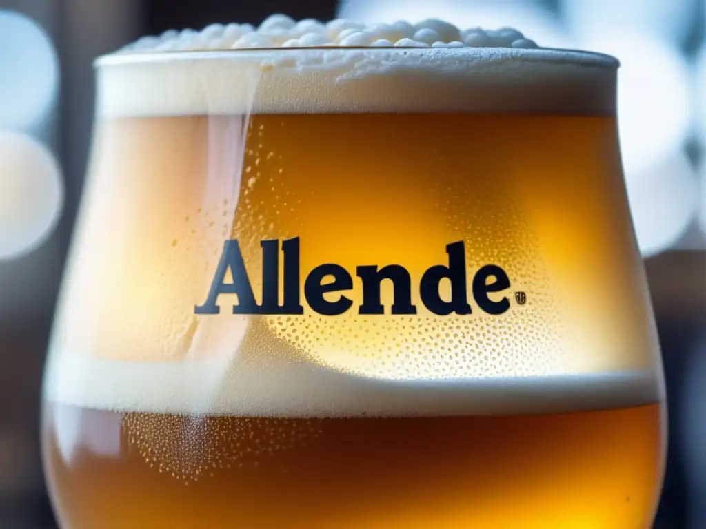 Cerveza Allende Golden Ale exquisita Cerveza Allende Golden Ale, cerveza artesanal Lager con espuma cremosa y color dorado vibrante