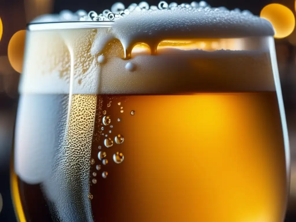 Cerveza artesanal con burbujas y condensación Cerveza artesanal con burbujas y condensación - Documental proceso cervecero