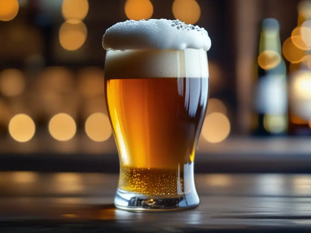 Cerveza ancestral con burbujas carbonatadas Imagen de una cerveza ancestral en un vaso con burbujas y espuma - Documental cerveza ancestral