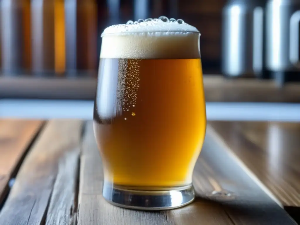 Cerveza Gose Anderson Valley: refrescante y elegante en vidrio, con burbujas y tonos suaves