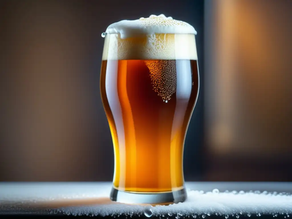 Cerveza artesanal ámbar con espuma cremosa Cerveza artesanal polaca con espuma cremosa - Ruta por Polonia