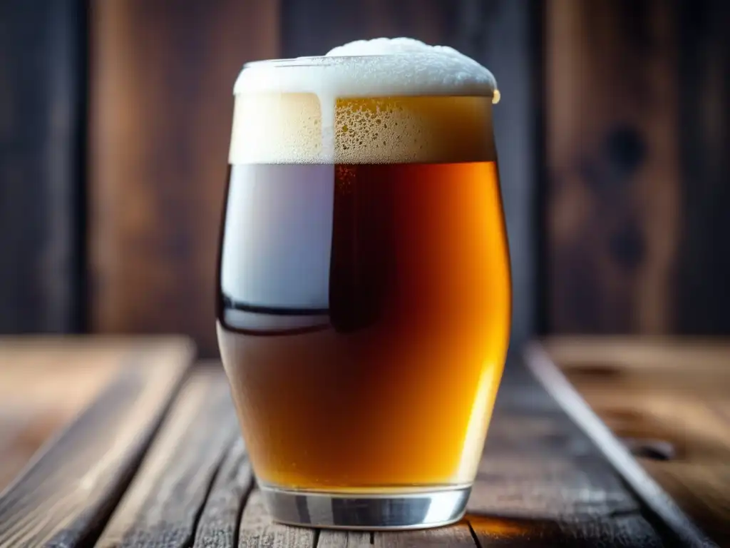 Cerveza artesanal dorada en vaso Cerveza artesanal con sabor único y espuma delicada - Sabor Artesanal