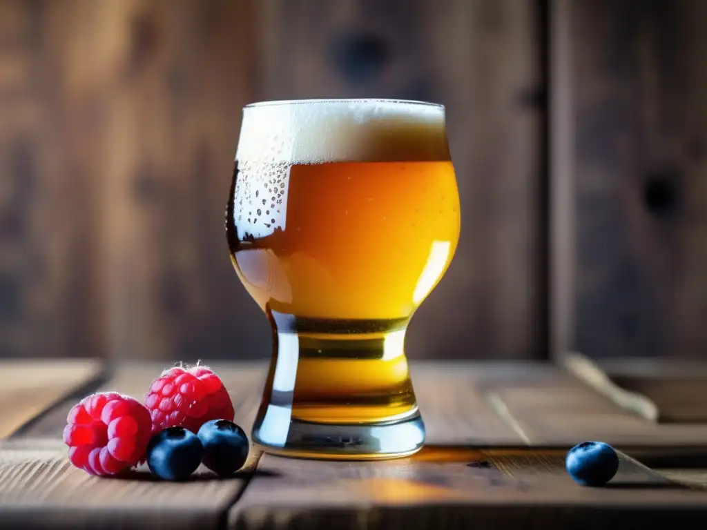 Cerveza artesanal con adjuntos vibrantes y detalles intrincados