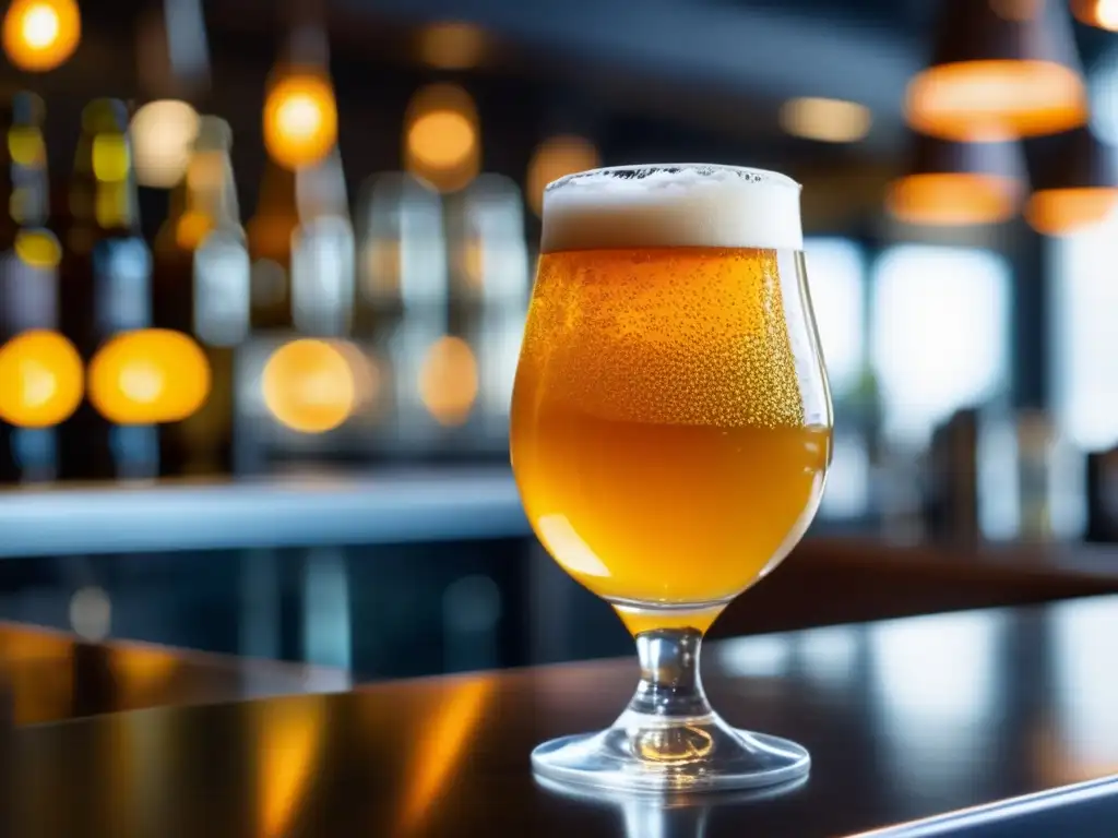 Cerveza artesanal dorada con ingredientes innovadores Técnicas Modernas de Fermentación y Maceración en Cerveza