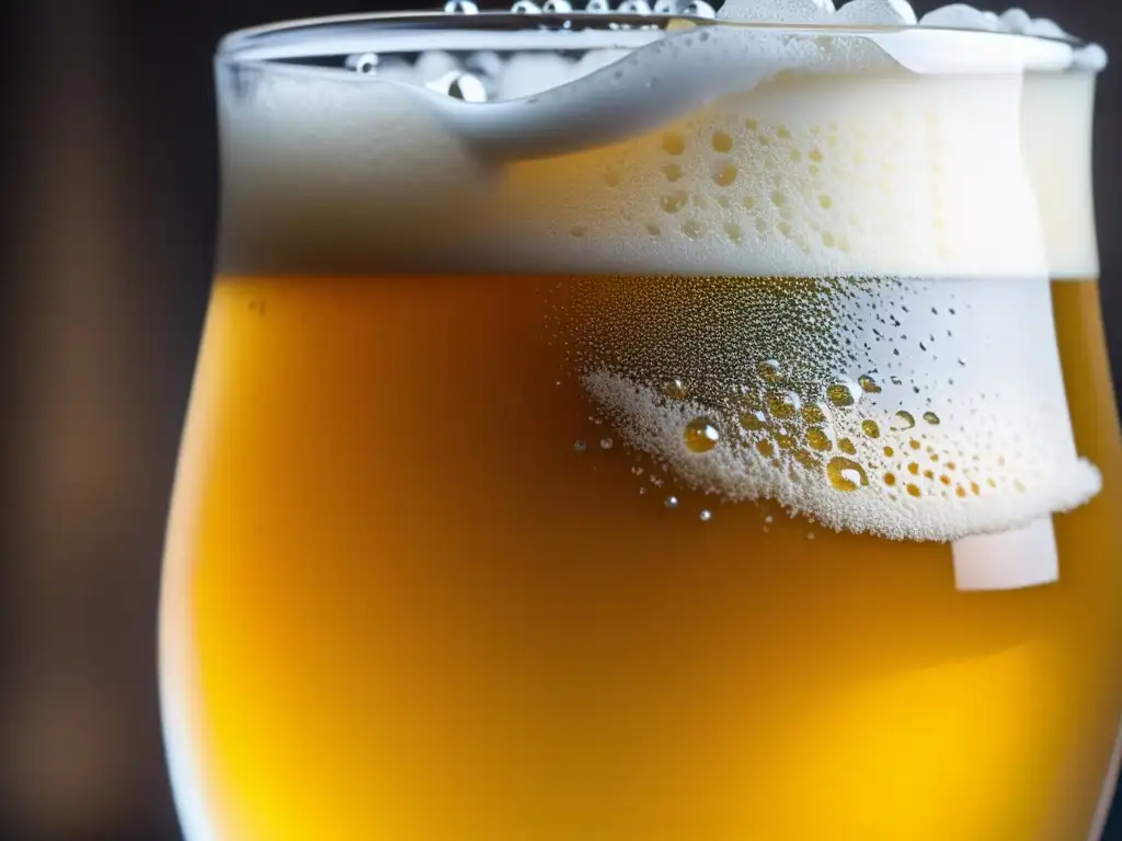Cerveza dorada con ingredientes locales Cerveza dorada con ingredientes autóctonos, texturas vibrantes y colores llamativos