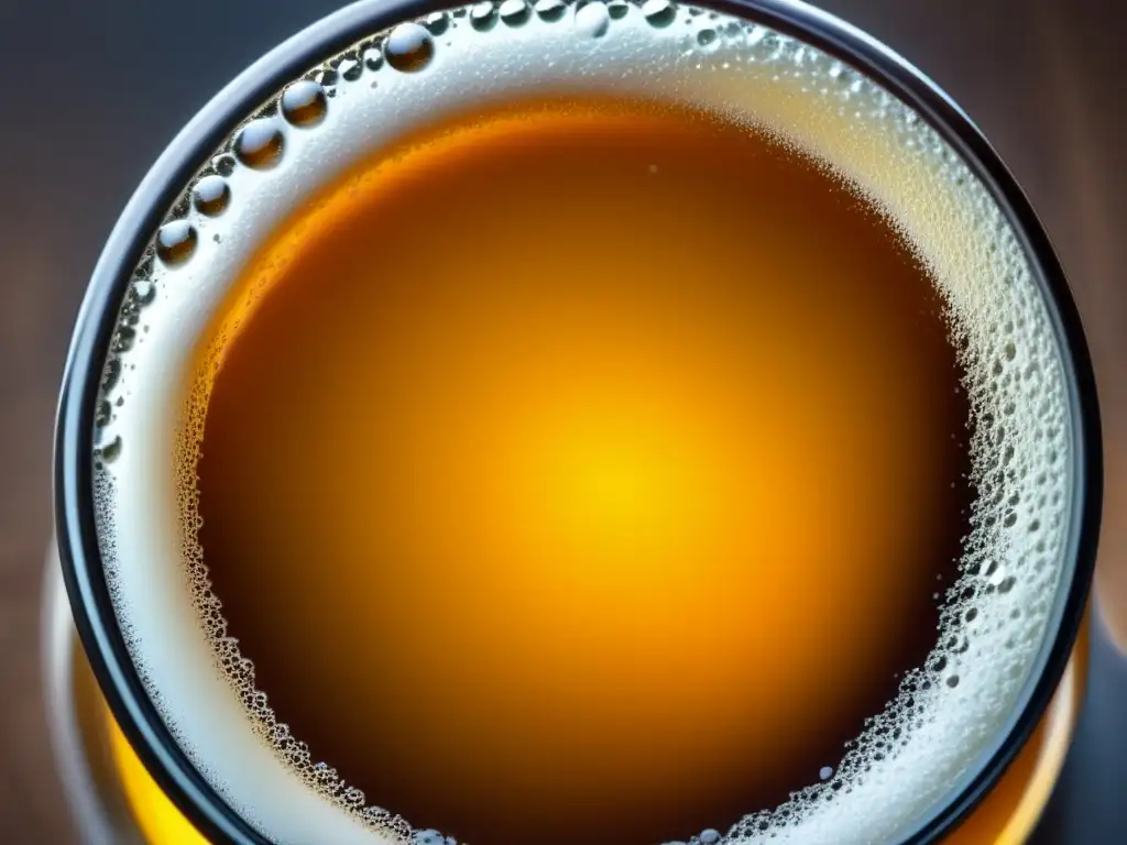Cerveza dorada con lúpulo vibrante Cerveza con espuma y lúpulos: Métodos de Fermentación