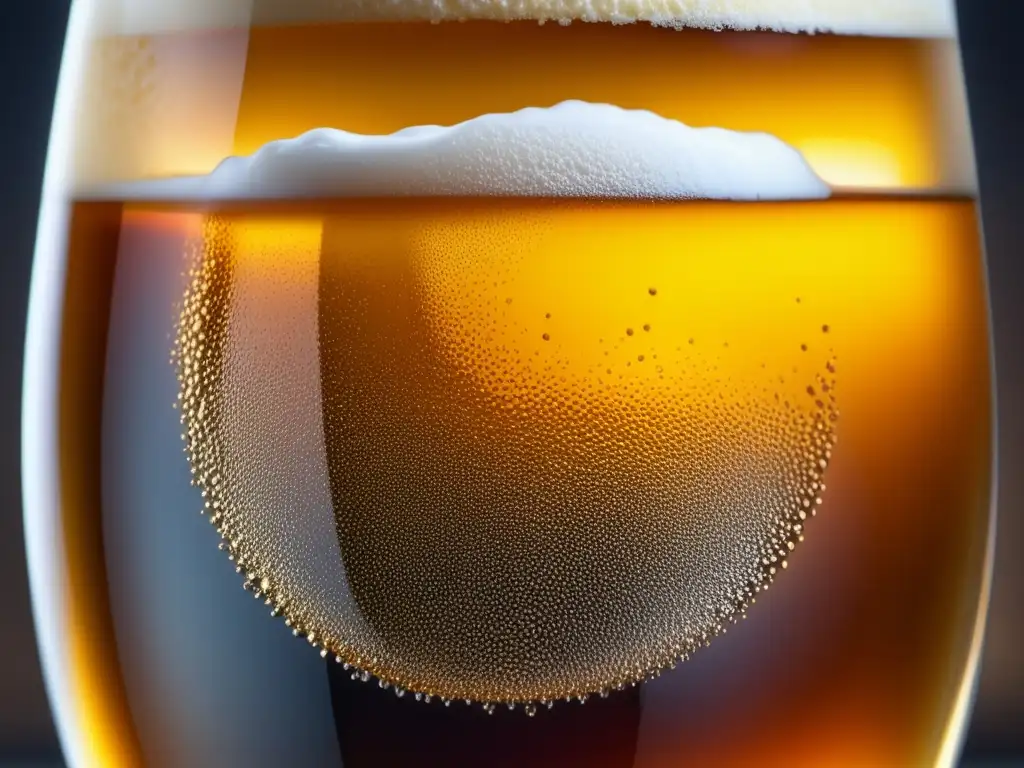 Cerveza artesanal: Detalle de vidrio con fermentación primaria