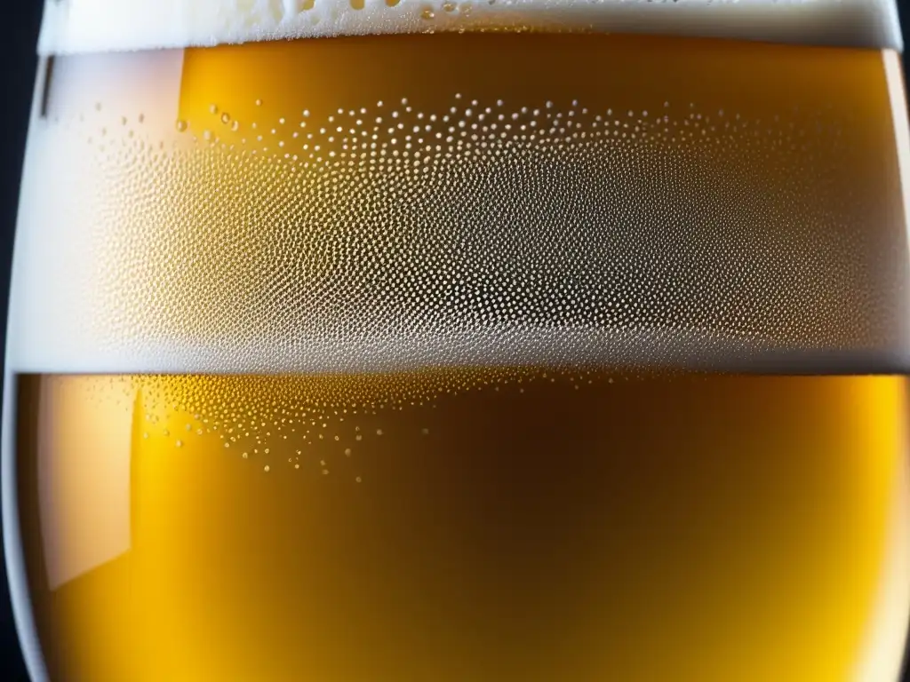 Detalles dorados en una cerveza artesanal Cerveza artesanal refrescante con burbujas y detalles dorados - Ruta por Vietnam