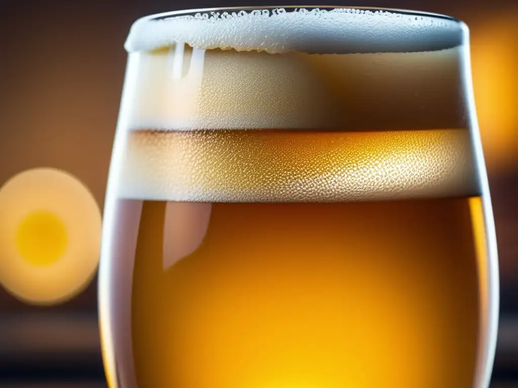 Delicada cerveza artesanal en copa de vidrio Cerveza artesanal dorada en vaso de vidrio en mesa rústica - Ruta por Singapur