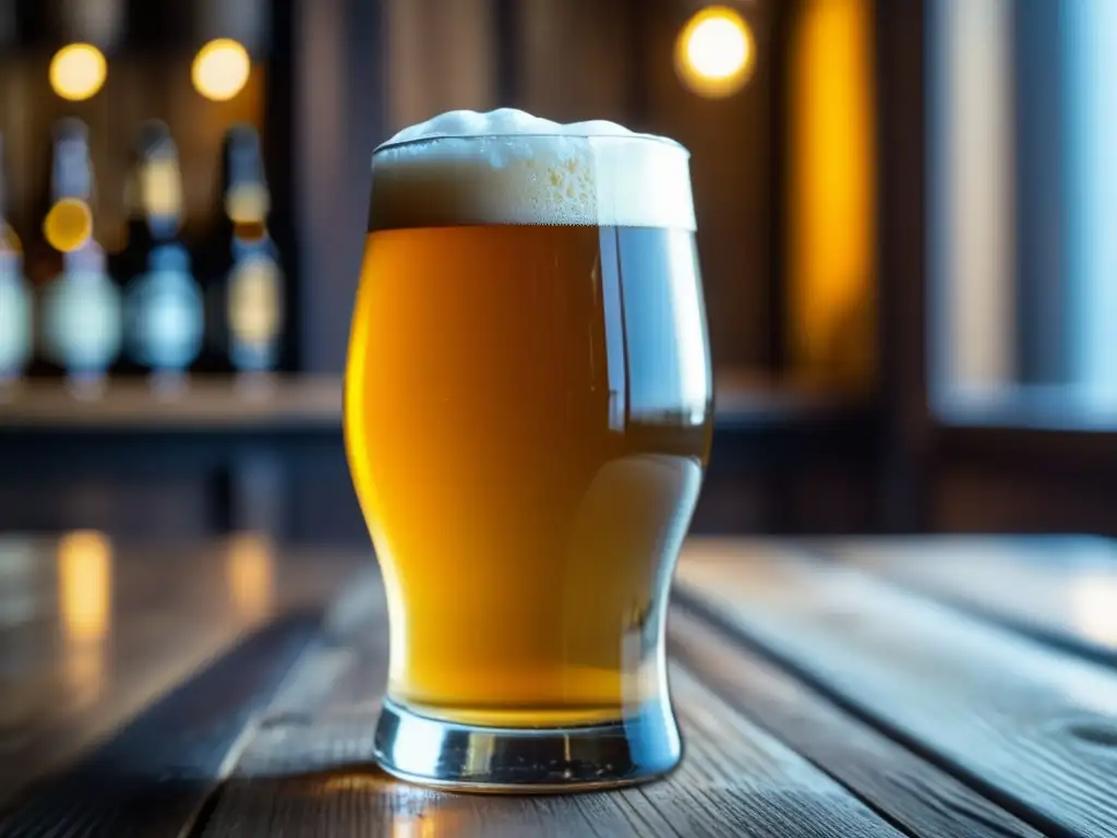 Cerveza artesanal dorada con espuma cremosa en vaso - Bares en Berlín