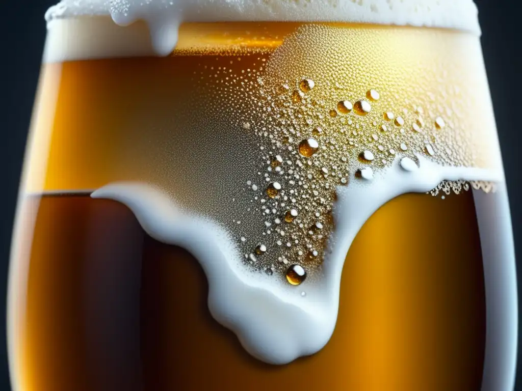 Detalle impresionante de cerveza Cerveza artesanal con burbujas y detalles fascinantes - Paladar cervecero