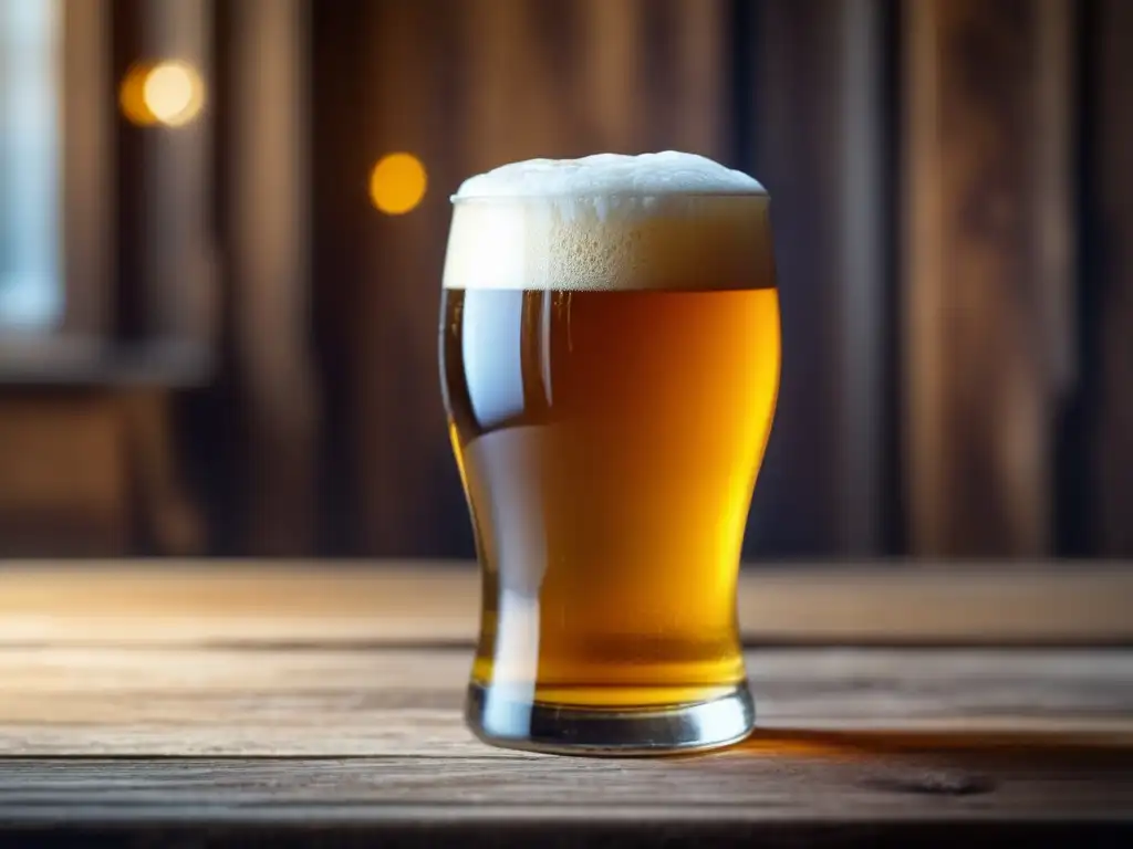 Exquisita cerveza artesanal dorada en vaso Cerveza artesanal con ingredientes orgánicos y recursos renovables