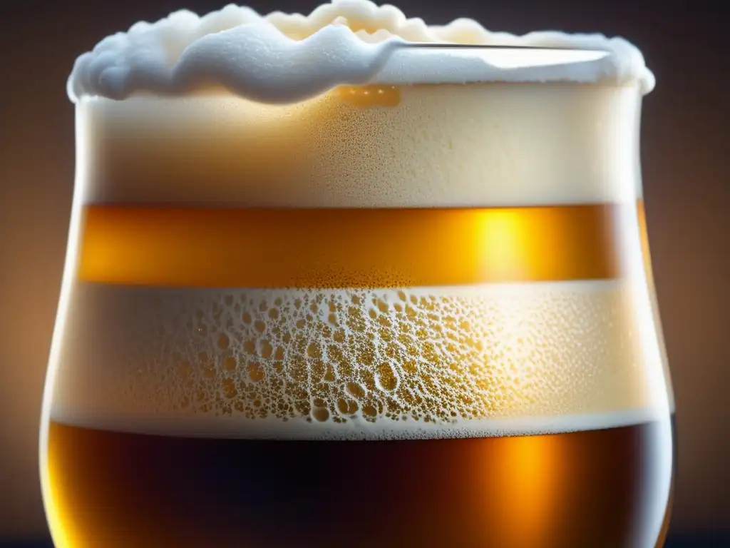 Cerveza artesanal dorada con espuma y burbujas Pintura artesanal de cerveza dorada con burbujas y elegantes sombras - Campañas de marketing