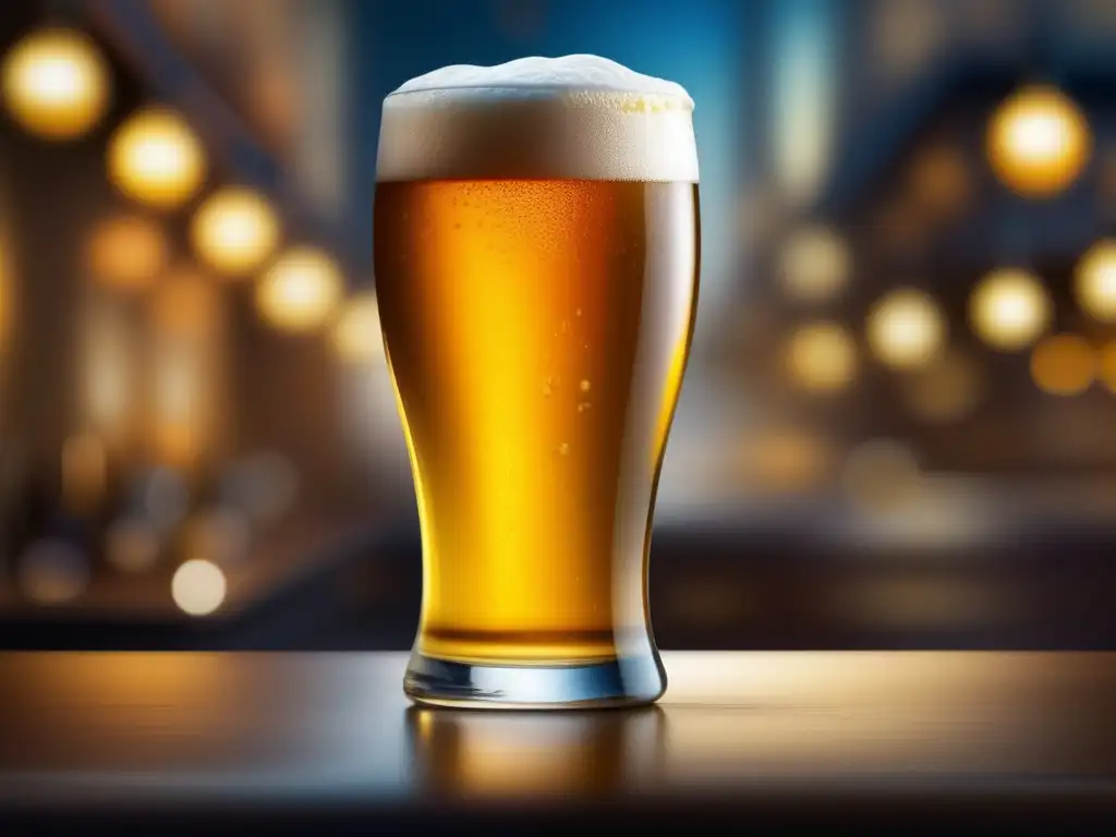 Cerveza artesanal dorada en vaso de vidrio Cerveza artesanal dorada con burbujas, detalle y calidad - Crecimiento Cervecero