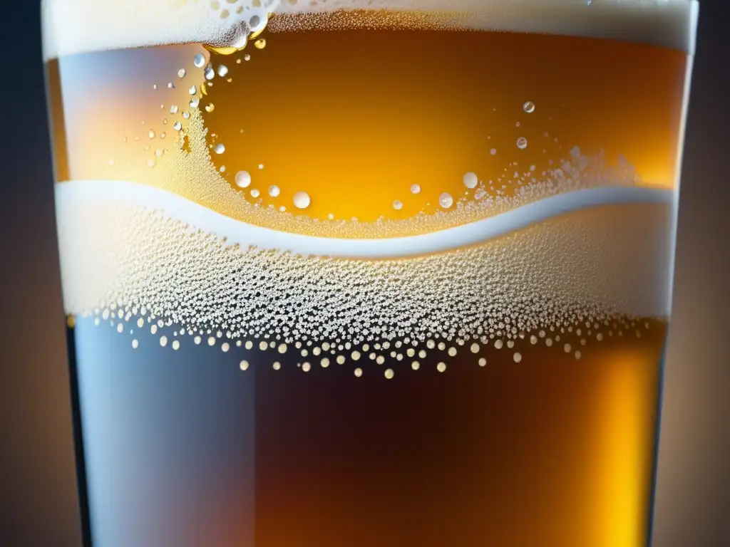 Artesanía Cervecera: Vaso de cerveza ámbar carbonatada con espuma cremosa