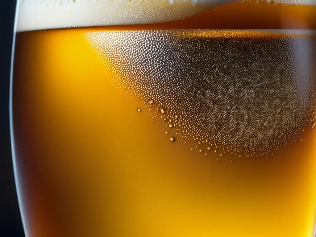 Cerveza artesanal: sabores, textura y aromas Cerveza en closeup con textura y burbujas: aumento de sabores y aromas, mejora de textura y cuerpo, exploración de ingredientes - adjuntos cerveza