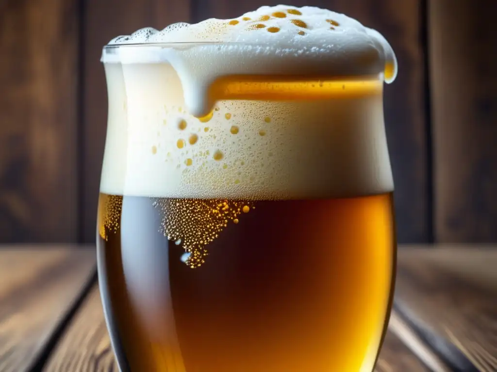 Cerveza con especias en la mesa rustica -