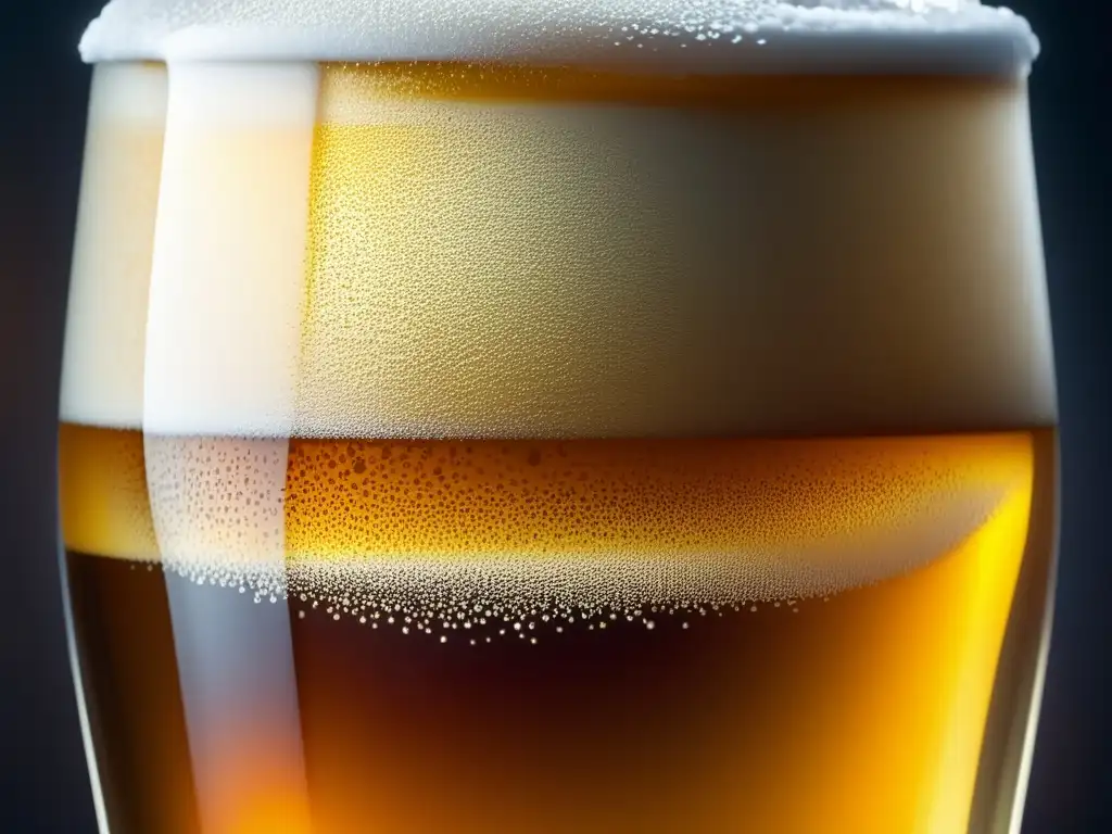 Pinta de cerveza belga ámbar con burbujas Cerveza belga ámbar en vaso adornado con naranja - Bares en Bruselas