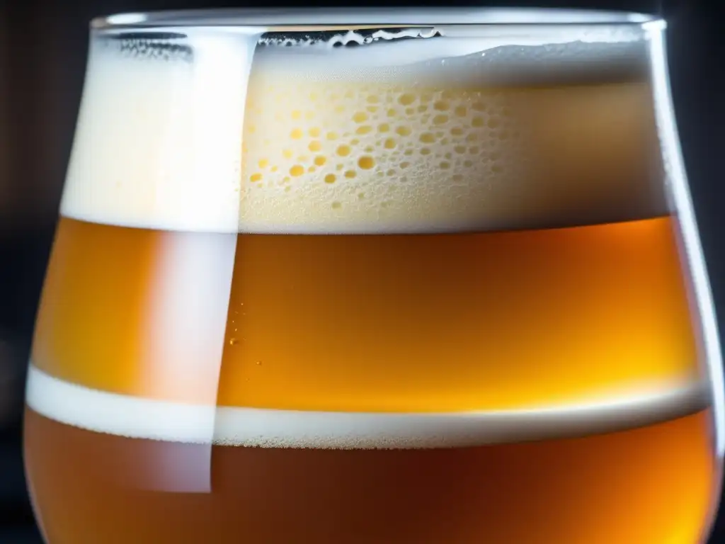 Cerveza Belgian IPA dorada y burbujeante Cerveza Belgian IPA dorada con burbujas y texturas sutiles