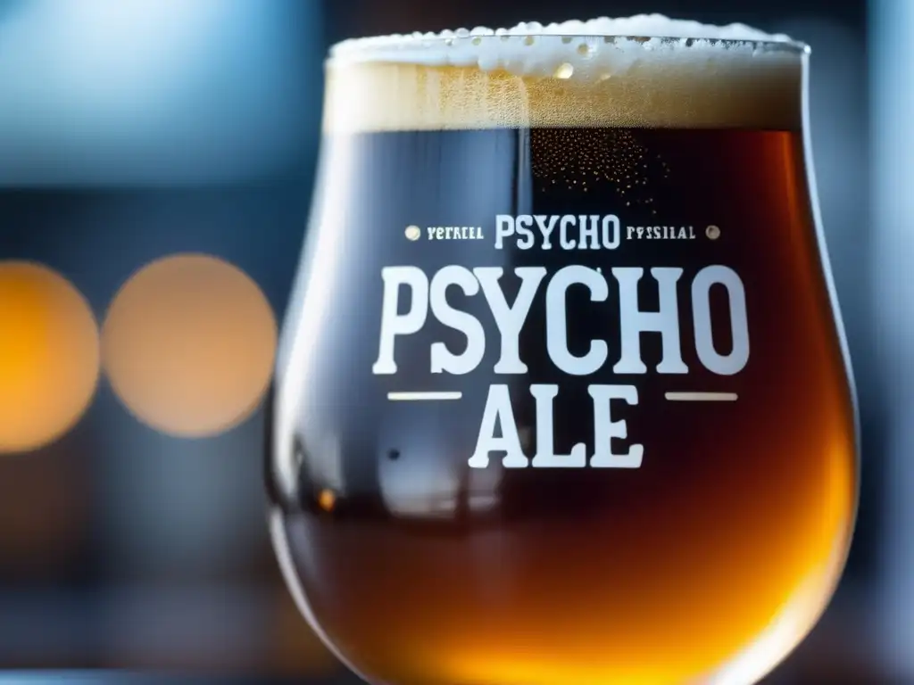 Cerveza Border Psycho Imperial Cerveza Border Psycho Imperial Psycho Ale, IPA con color ámbar y espuma blanca