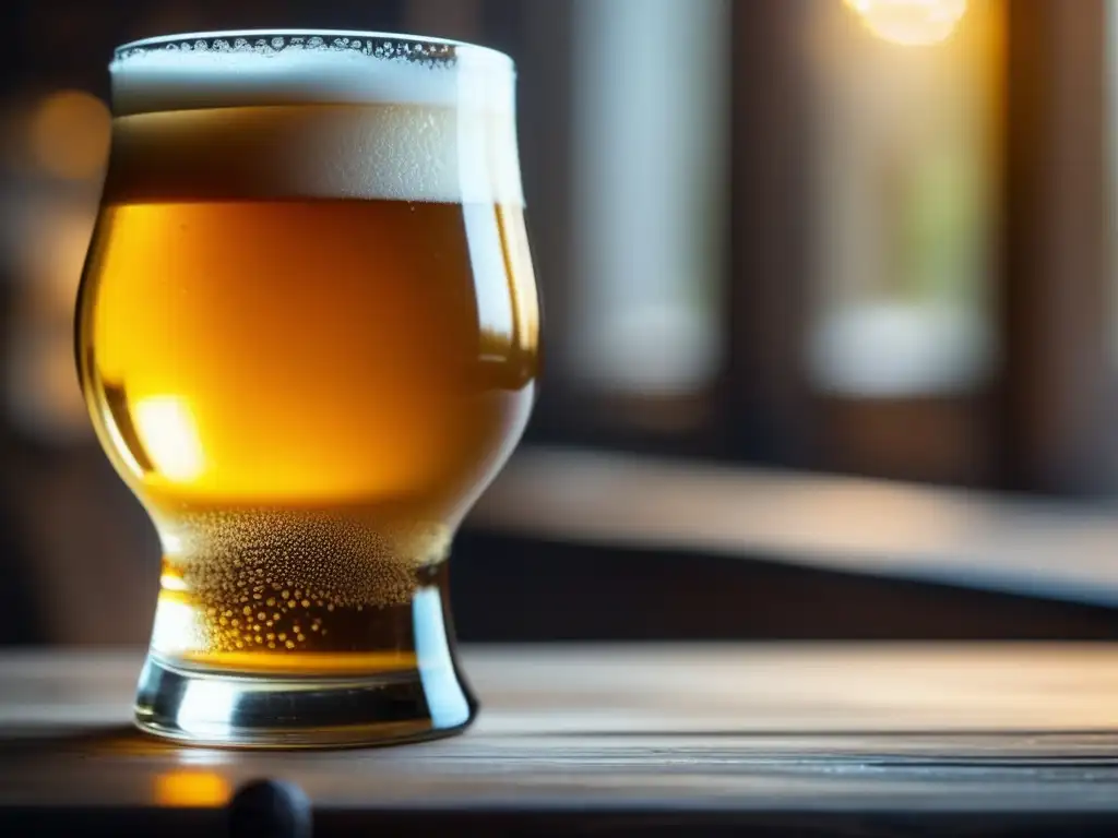 Cerveza casera dorada en vaso de vidrio Cerveza artesanal dorada en vaso de vidrio - El Arte del Agua