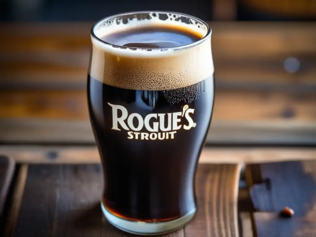 Cerveza Chocolate Stout, rica y tentadora Chocolate Stout: Pinta de cerveza oscura, espumosa y deliciosa