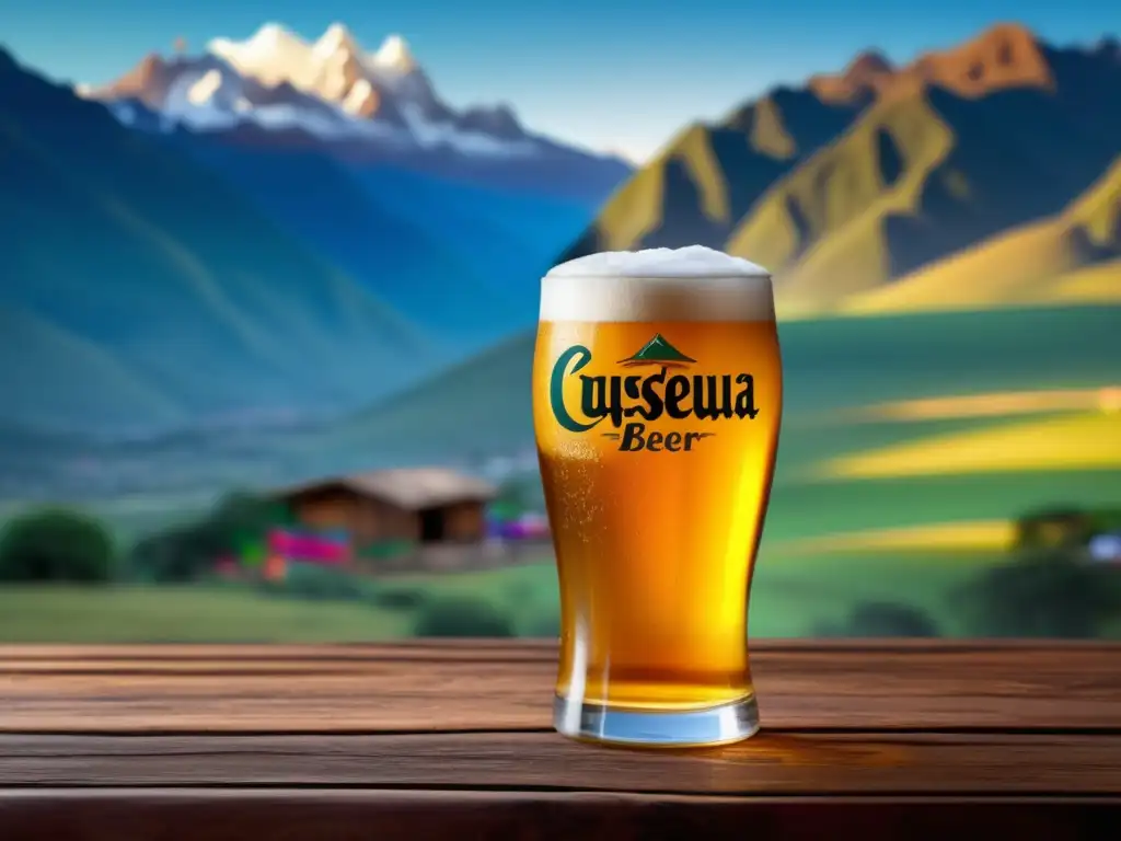 Imagen de la cerveza Cusqueña en los Andes: belleza natural y sabor único