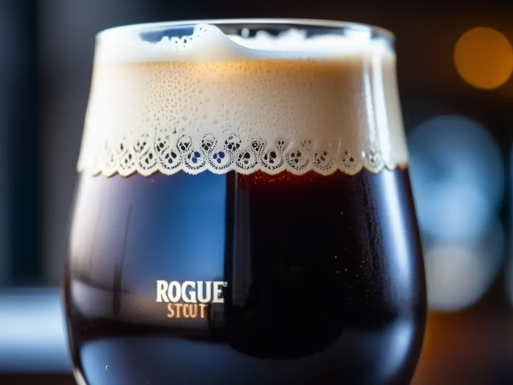 Cerveza negra espumosa, rico sabor y textura Cerveza Chocolate Stout: rico color oscuro y textura aterciopelada, espuma cremosa y lujosa