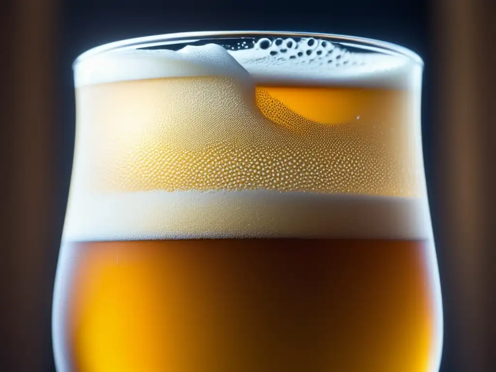 Exquisita cerveza dorada con burbujas danzantes Cerveza de trigo americana, detalles exquisitos de 312 Urban Wheat Ale