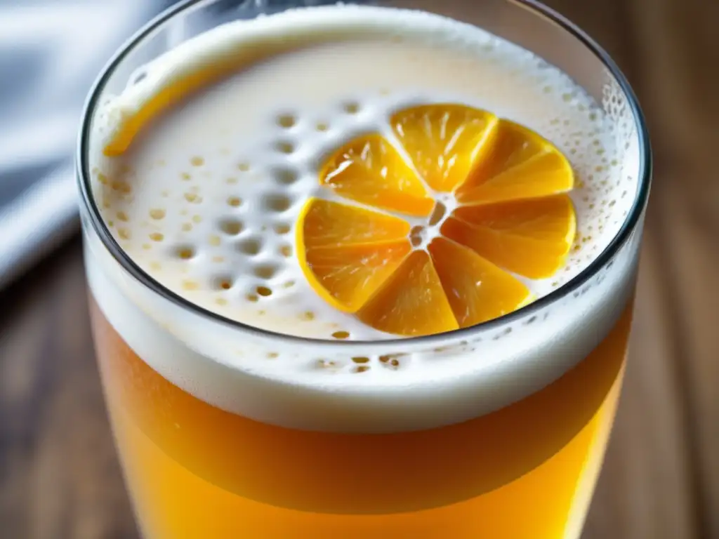 Cerveza de trigo con cáscara de naranja Cerveza de trigo con cáscara de naranja: Ingredientes adicionales, textura rica y aspecto sofisticado