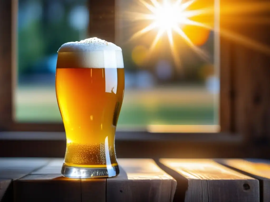 Cerveza de trigo dorado con naranja fresca Cerveza de trigo dorada con espuma blanca y naranja fresca en vaso de vidrio en mesa de madera rústica - adjuntos cerveza