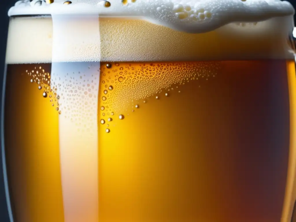 Cerveza artesanal con burbujas doradas en vaso - Descargas Útiles
