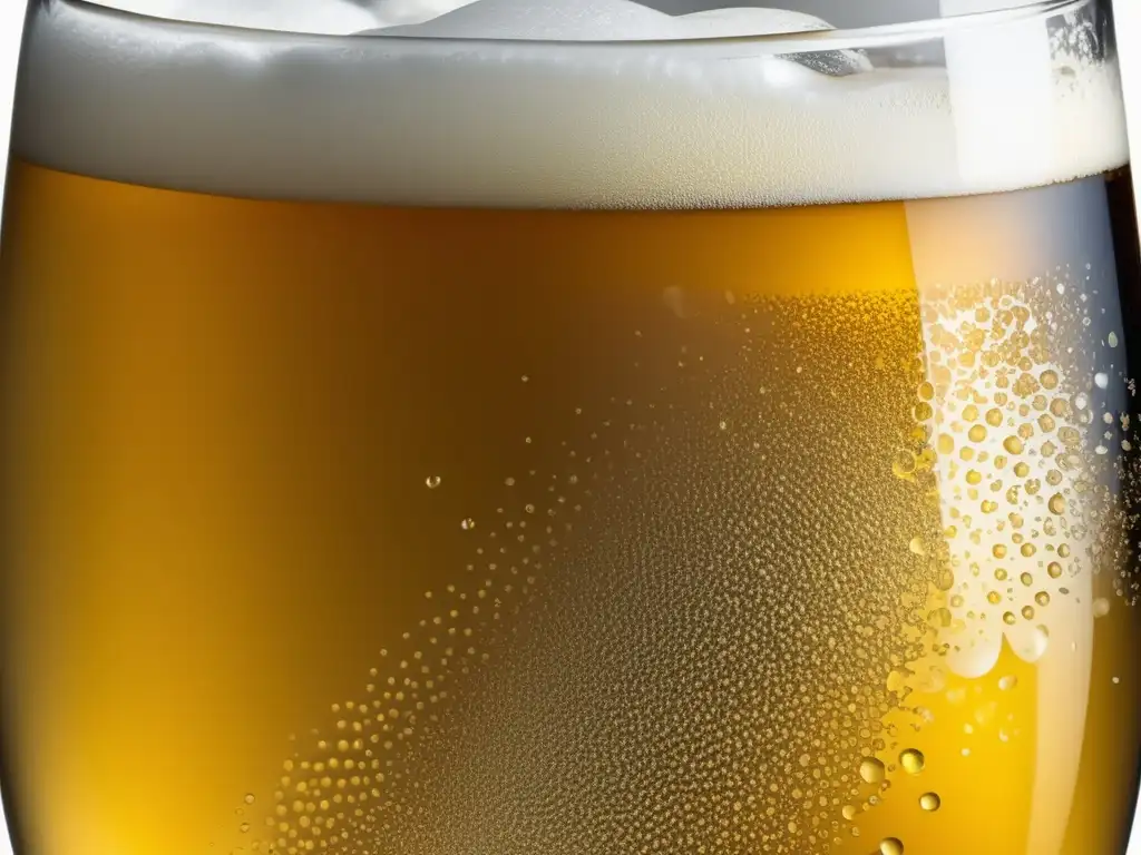 Delicioso Lager Checo dorado Cerveza dorada Czech Lager con burbujas y espuma cremosa