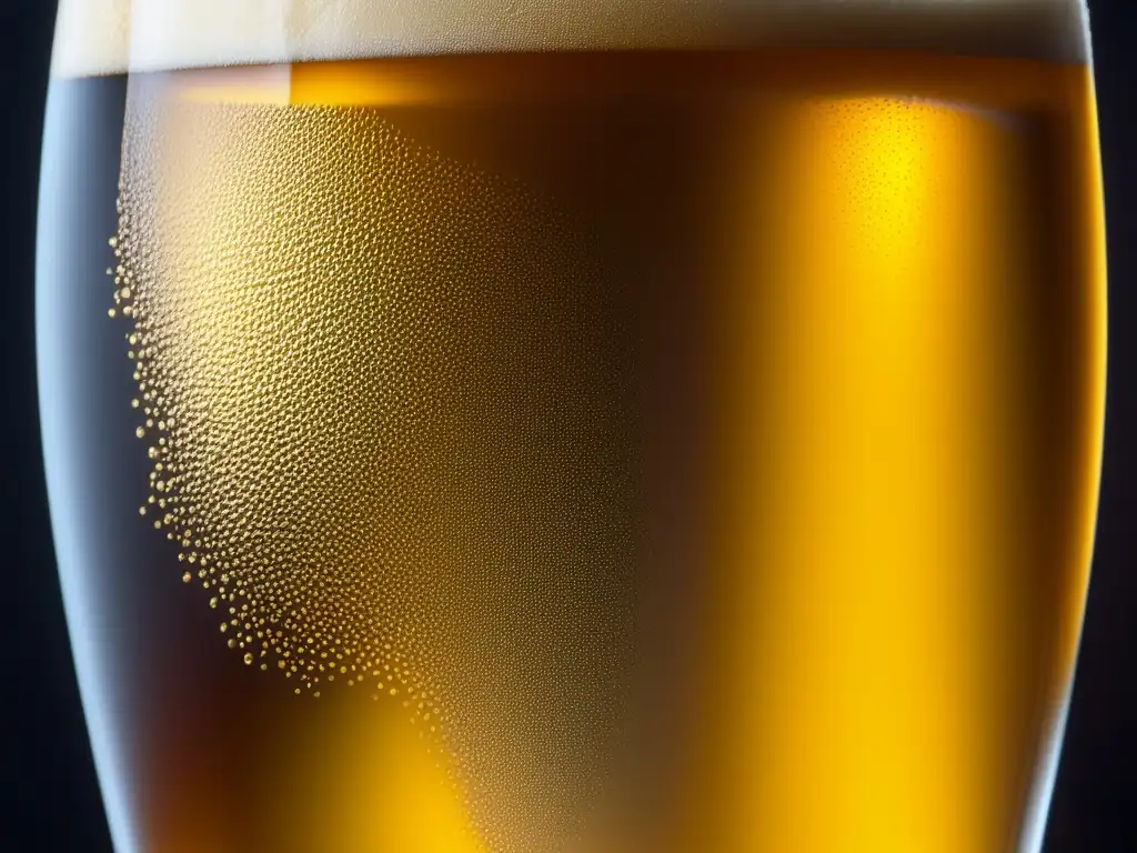 Cerveza dorada con baja carbonatación en vaso Vocabulario de sabor: Cerveza dorada con baja carbonatación