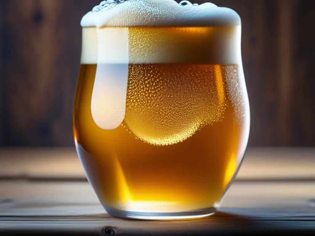 Cerveza dorada con burbujas en vaso Detalle de cerveza dorada con burbujas, elegante y sofisticada - Apps para Cerveceros