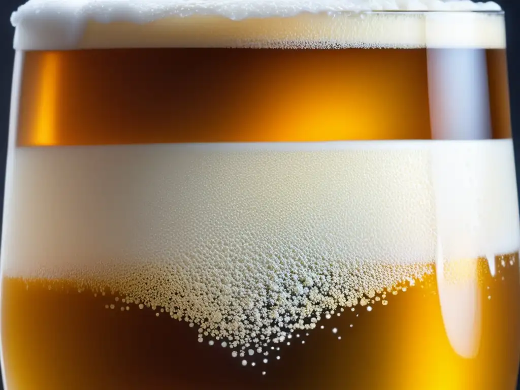 Una cerveza dorada y espumosa, invitando a disfrutar de la experiencia sensorial de la alta cocina