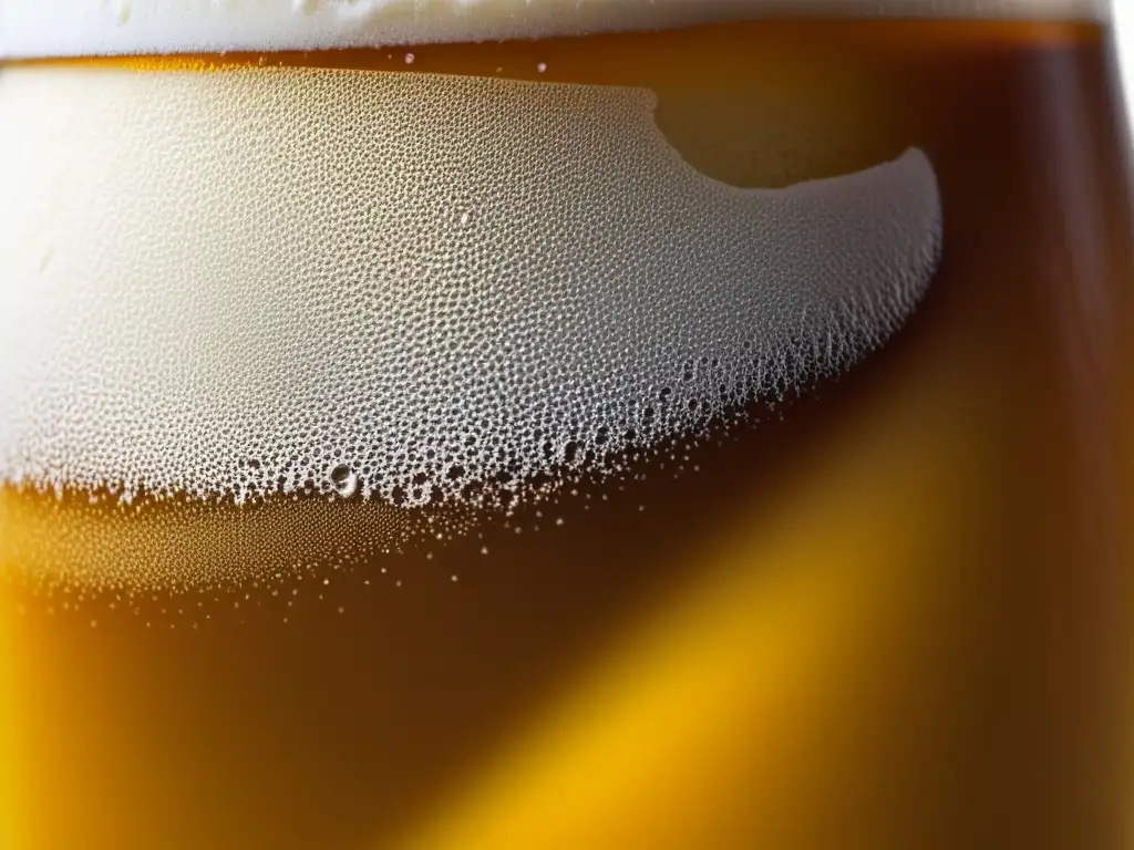 Amber beer with frothy head Cerveza artesanal en vaso con espuma - Mercado de Nicho